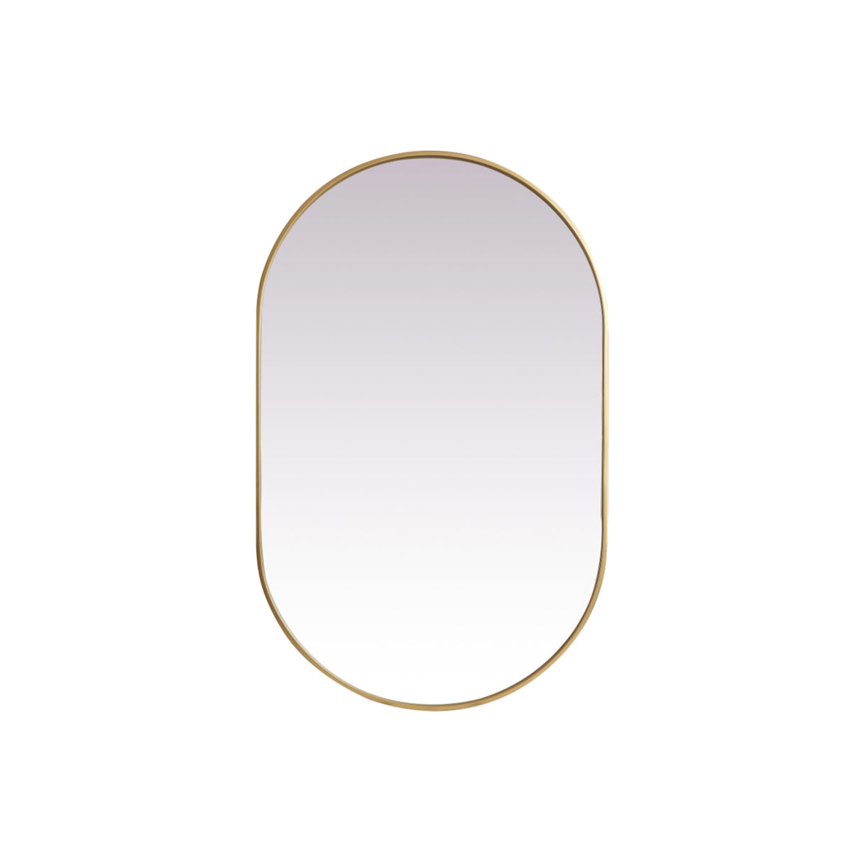 Metal Frame Oval Mirror 30X48 Inch In Brass
