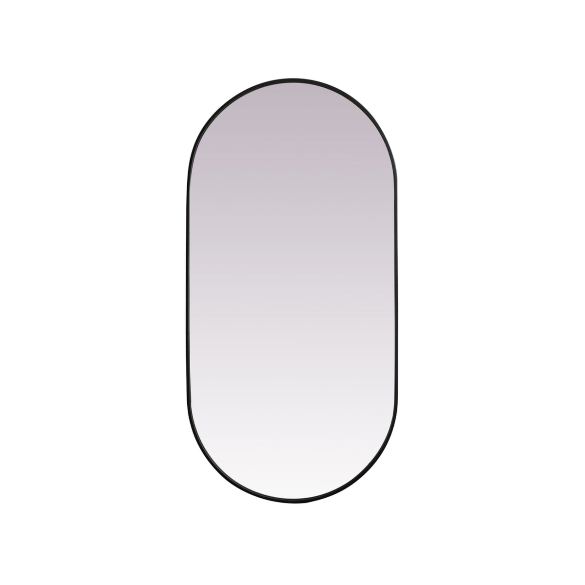Metal Frame Oval Mirror 30X60 Inch In Black