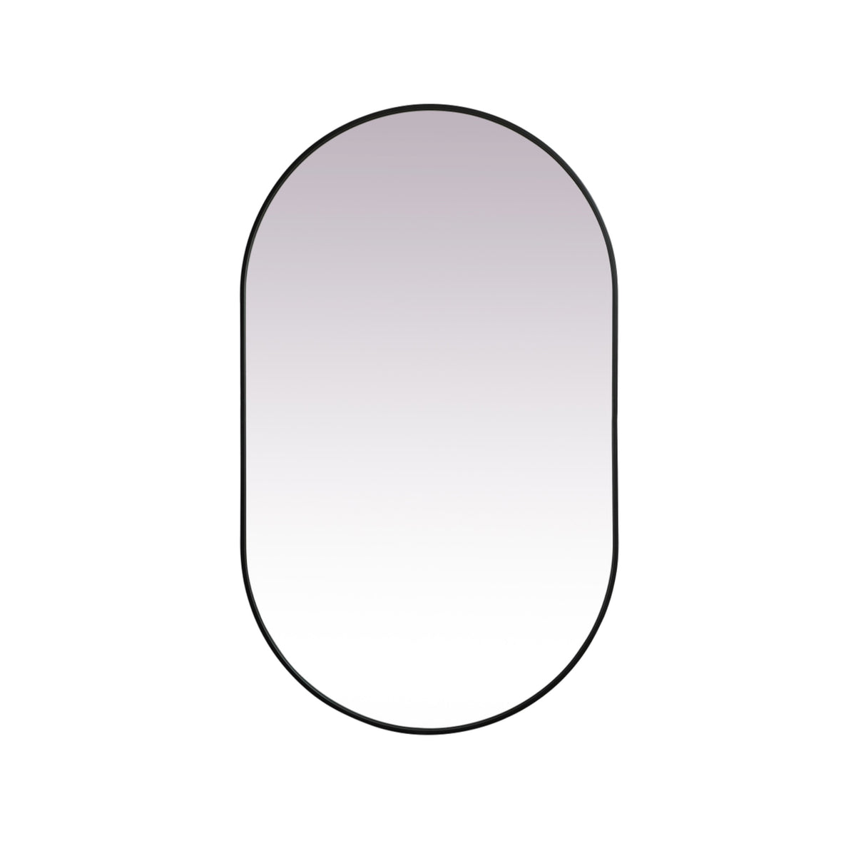 Metal Frame Oval Mirror 36X60 Inch In Black
