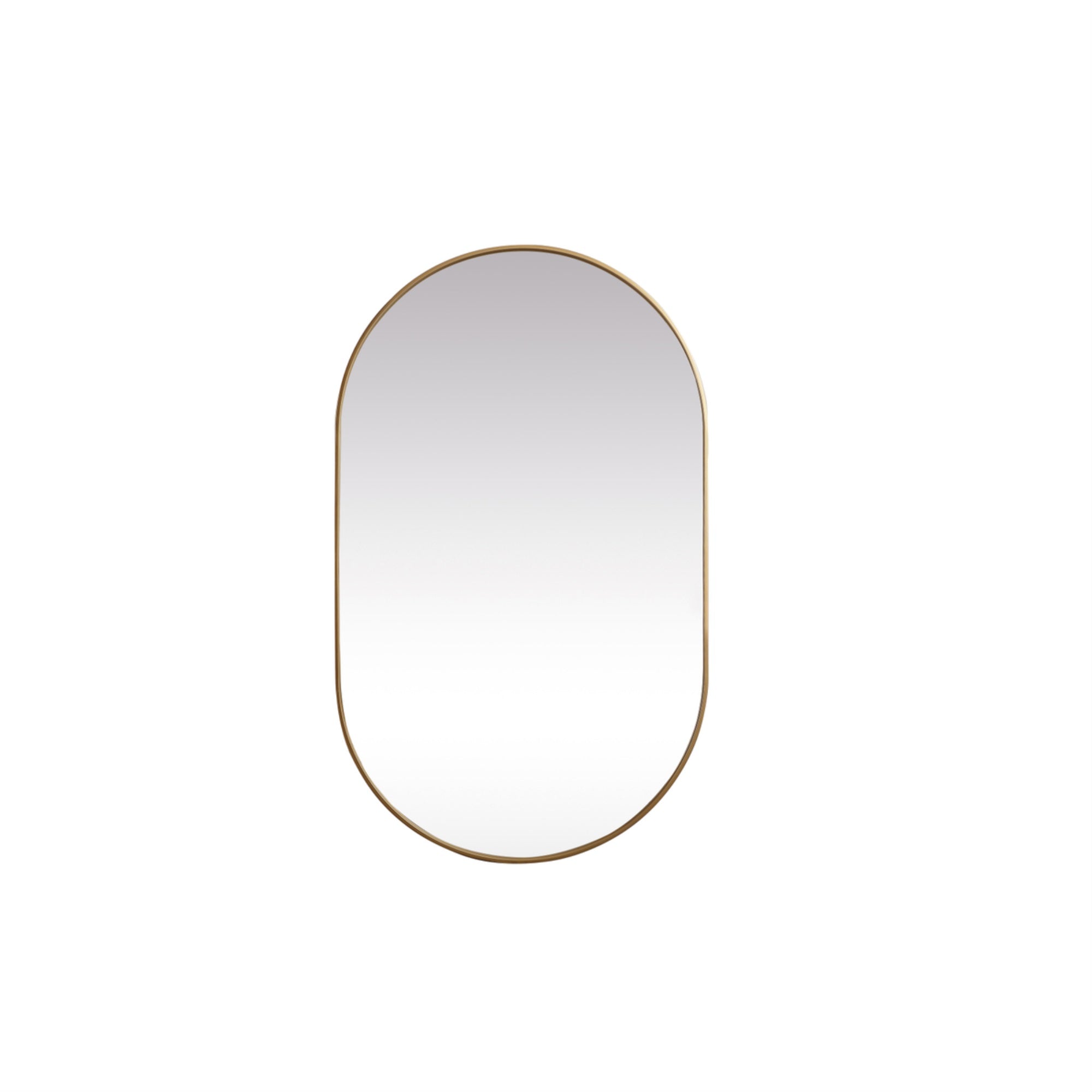 Metal Frame Oval Mirror 36X60 Inch In Brass