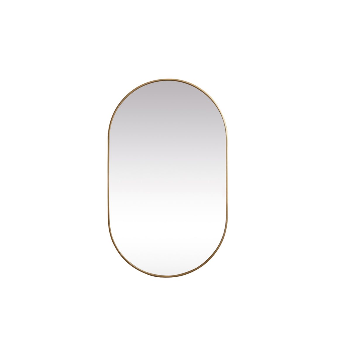 Metal Frame Oval Mirror 36X60 Inch In Brass