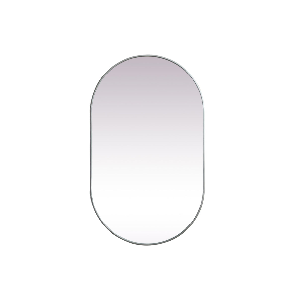 Metal Frame Oval Mirror 36X60 Inch In Silver