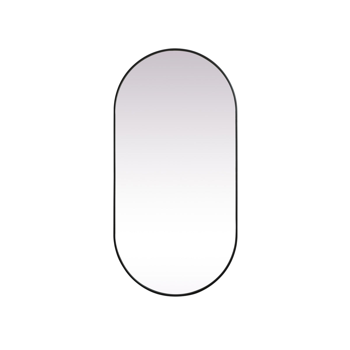 Metal Frame Oval Mirror 36X72 Inch In Black