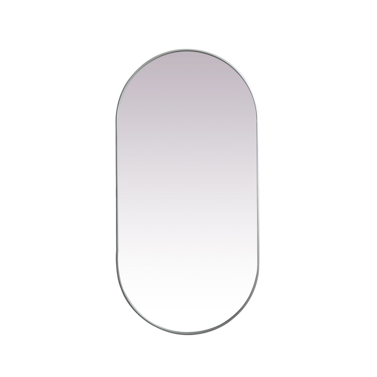 Metal Frame Oval Mirror 36X72 Inch In Silver