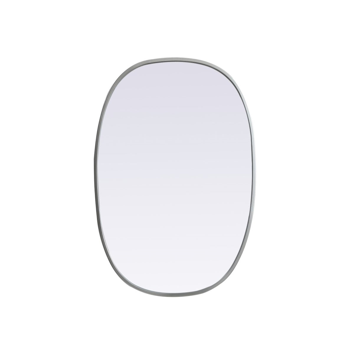 Metal Frame Oval Mirror 20X30 Inch In Silver