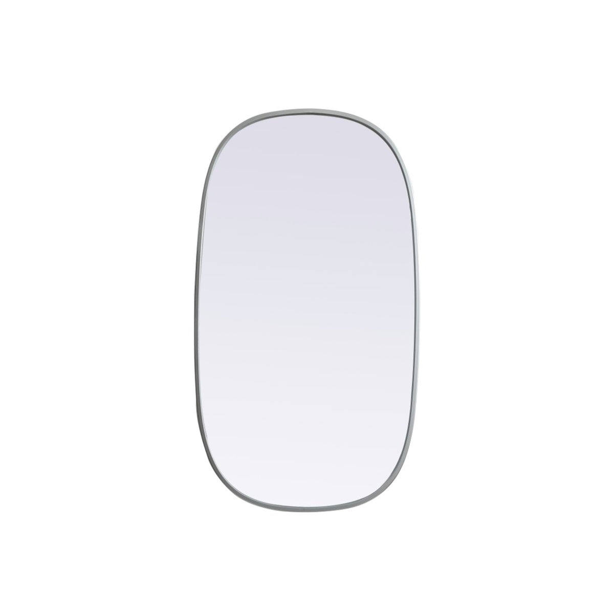 Metal Frame Oval Mirror 20X36 Inch In Silver