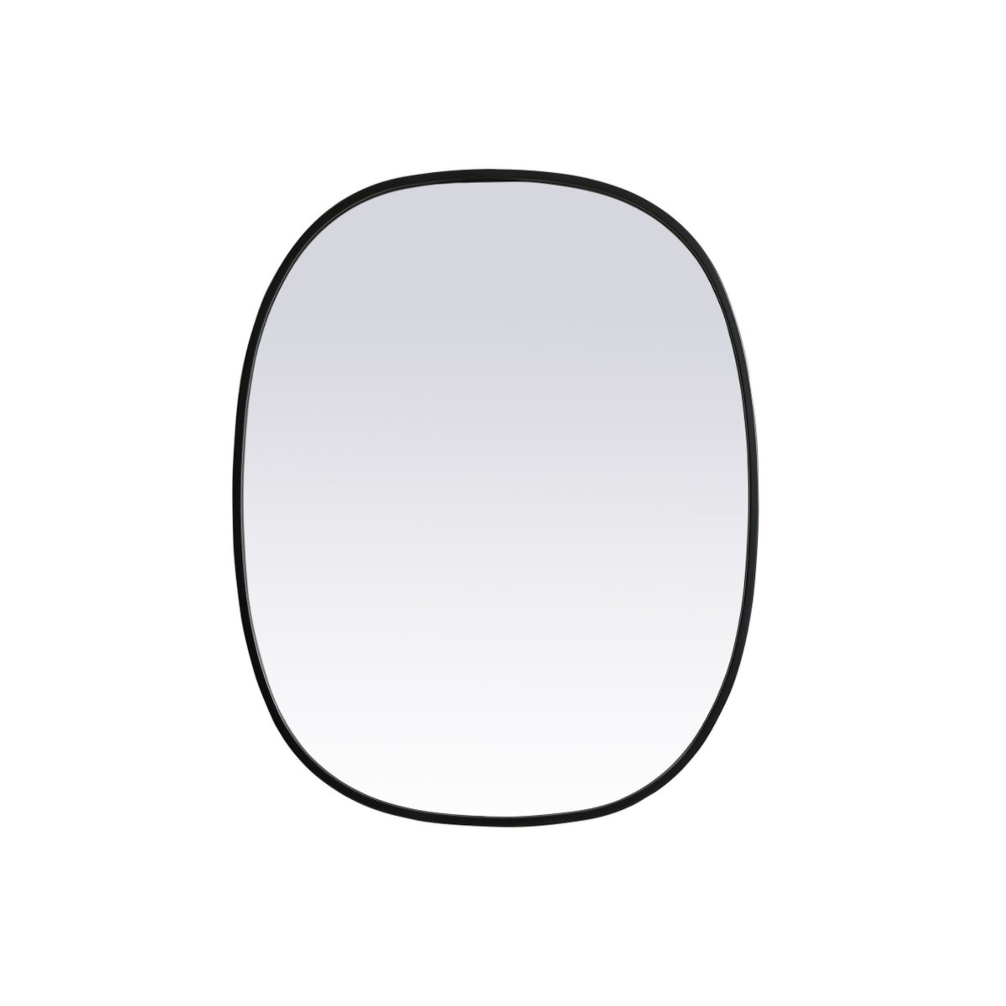 Metal Frame Oval Mirror 24X30 Inch In Black