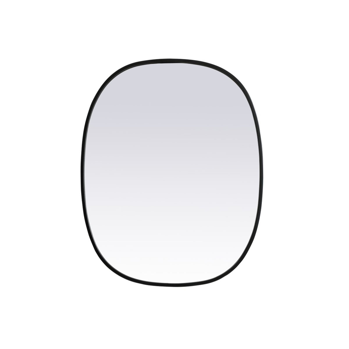 Metal Frame Oval Mirror 24X30 Inch In Black