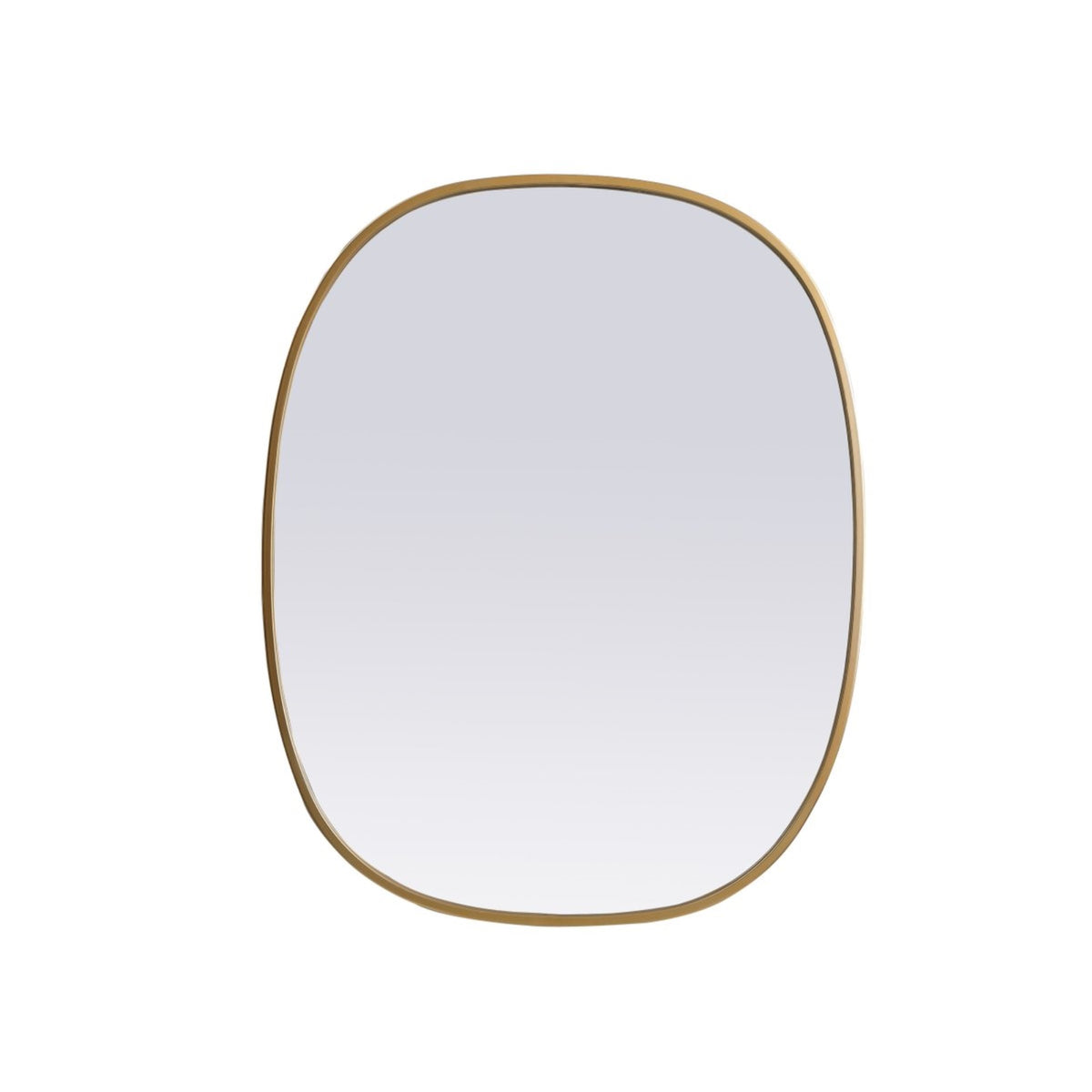Metal Frame Oval Mirror 24X30 Inch In Brass