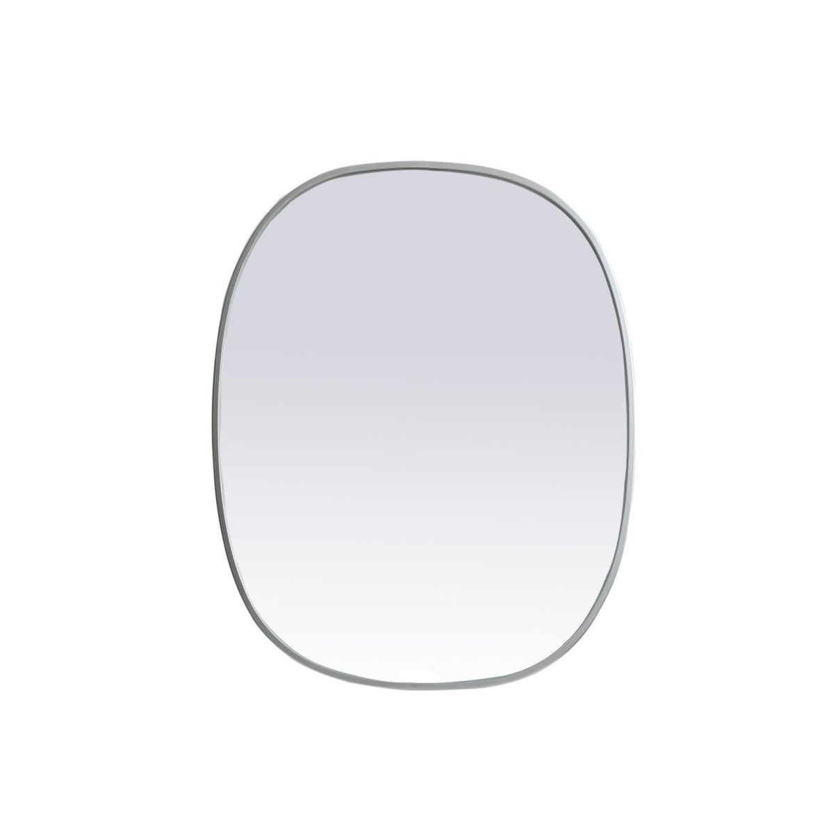 Metal Frame Oval Mirror 24X30 Inch In Silver