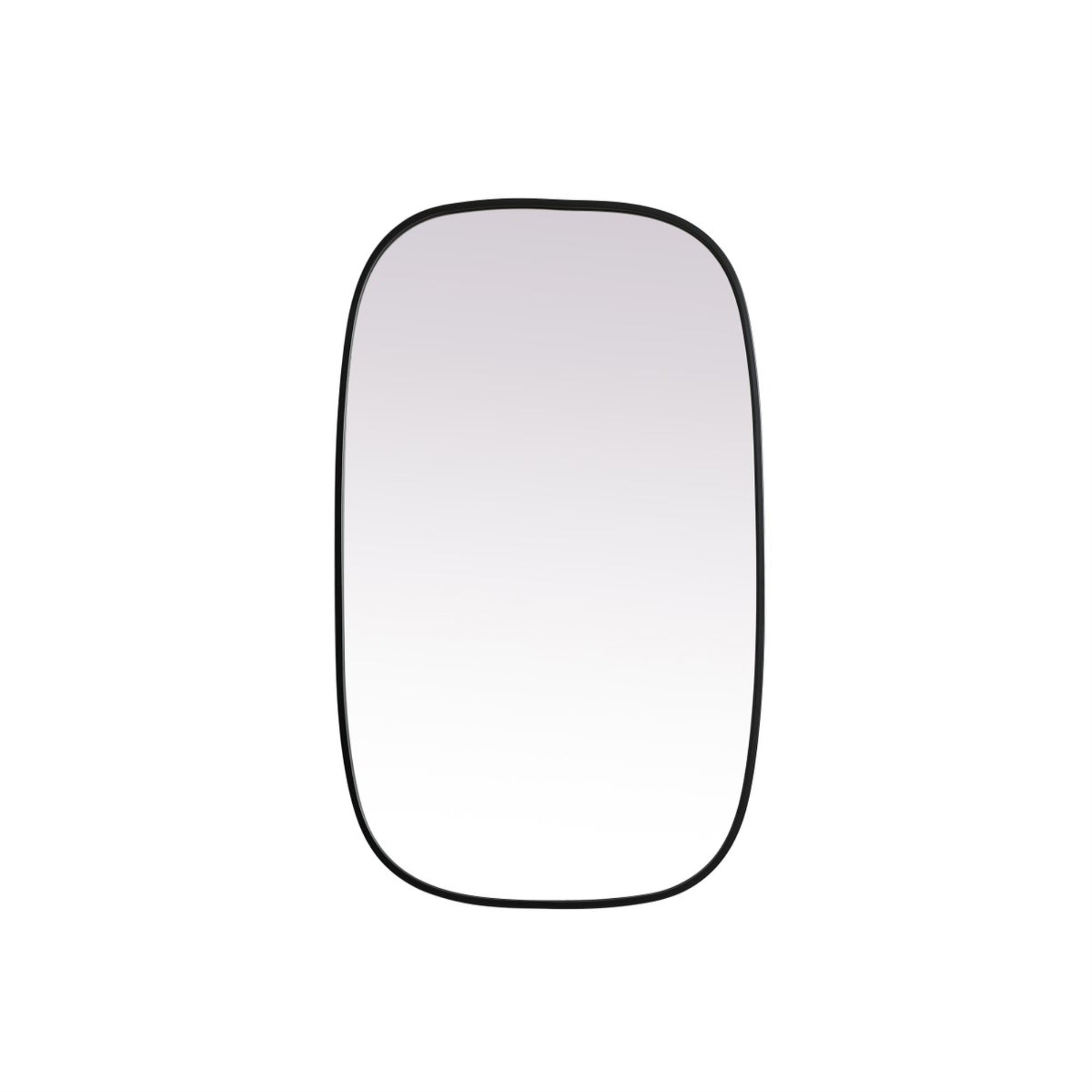 Metal Frame Oval Mirror 24X40 Inch In Black