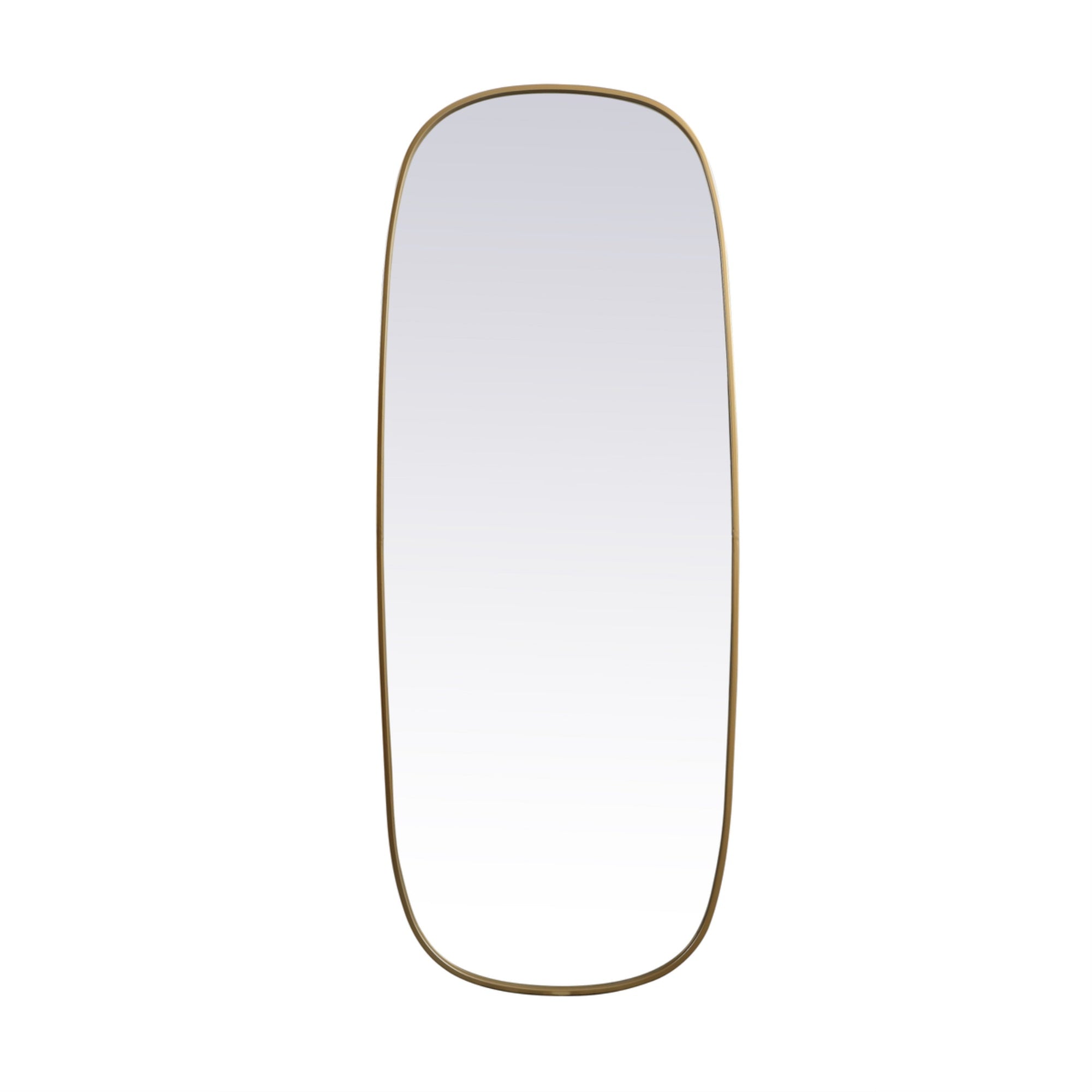 Metal Frame Oval Mirror 24X60 Inch In Brass