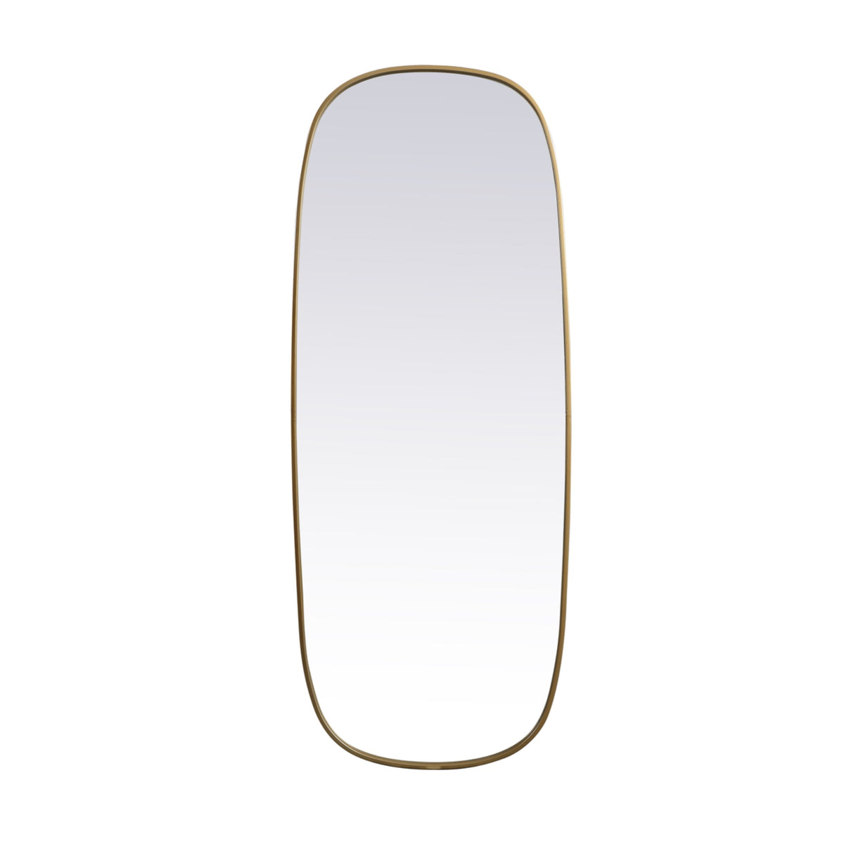 Metal Frame Oval Mirror 24X60 Inch In Brass
