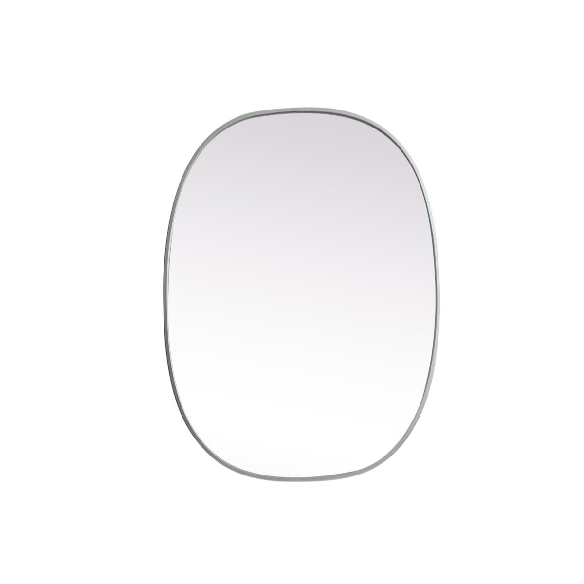 Metal Frame Oval Mirror 27X36 Inch In Silver