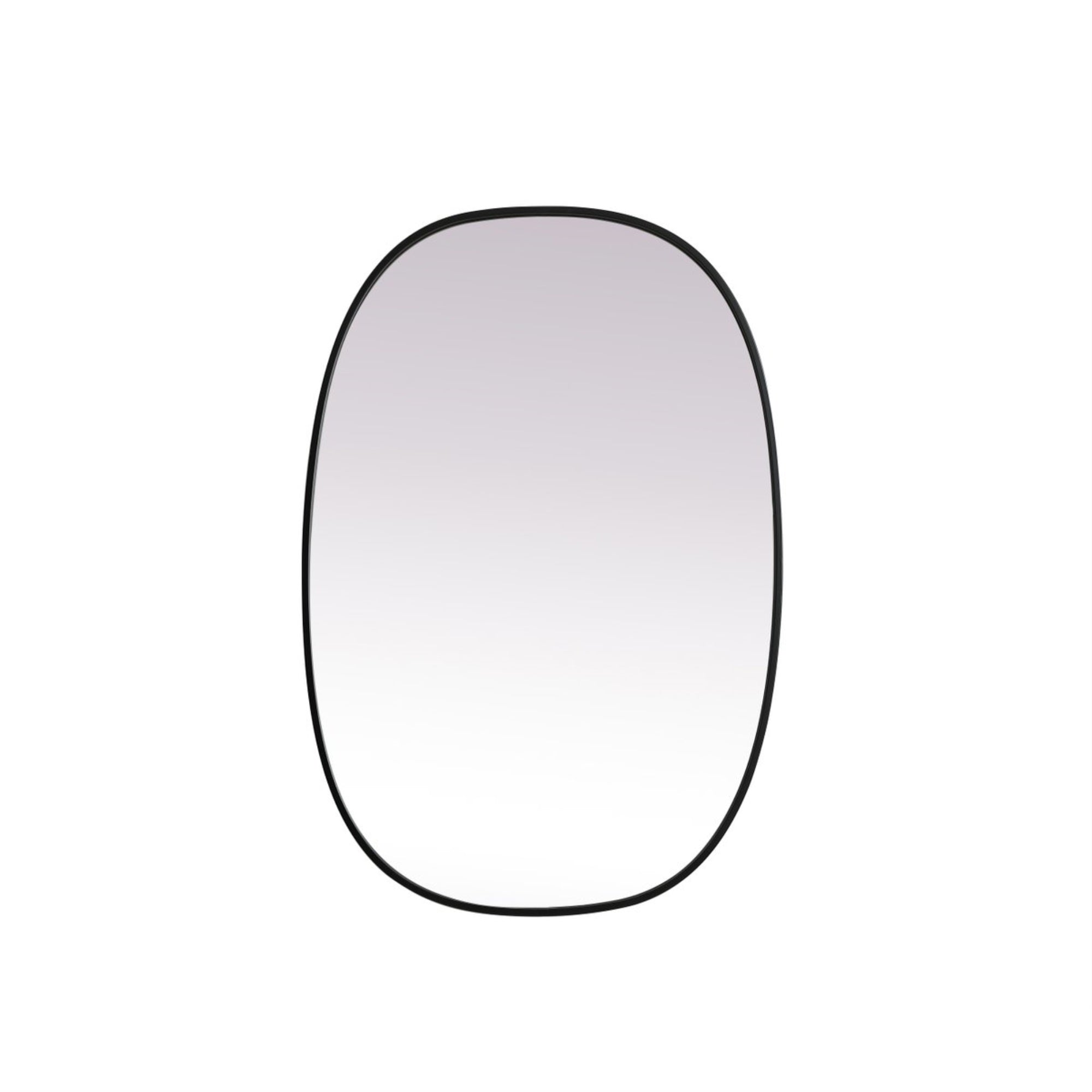 Metal Frame Oval Mirror 27X40 Inch In Black