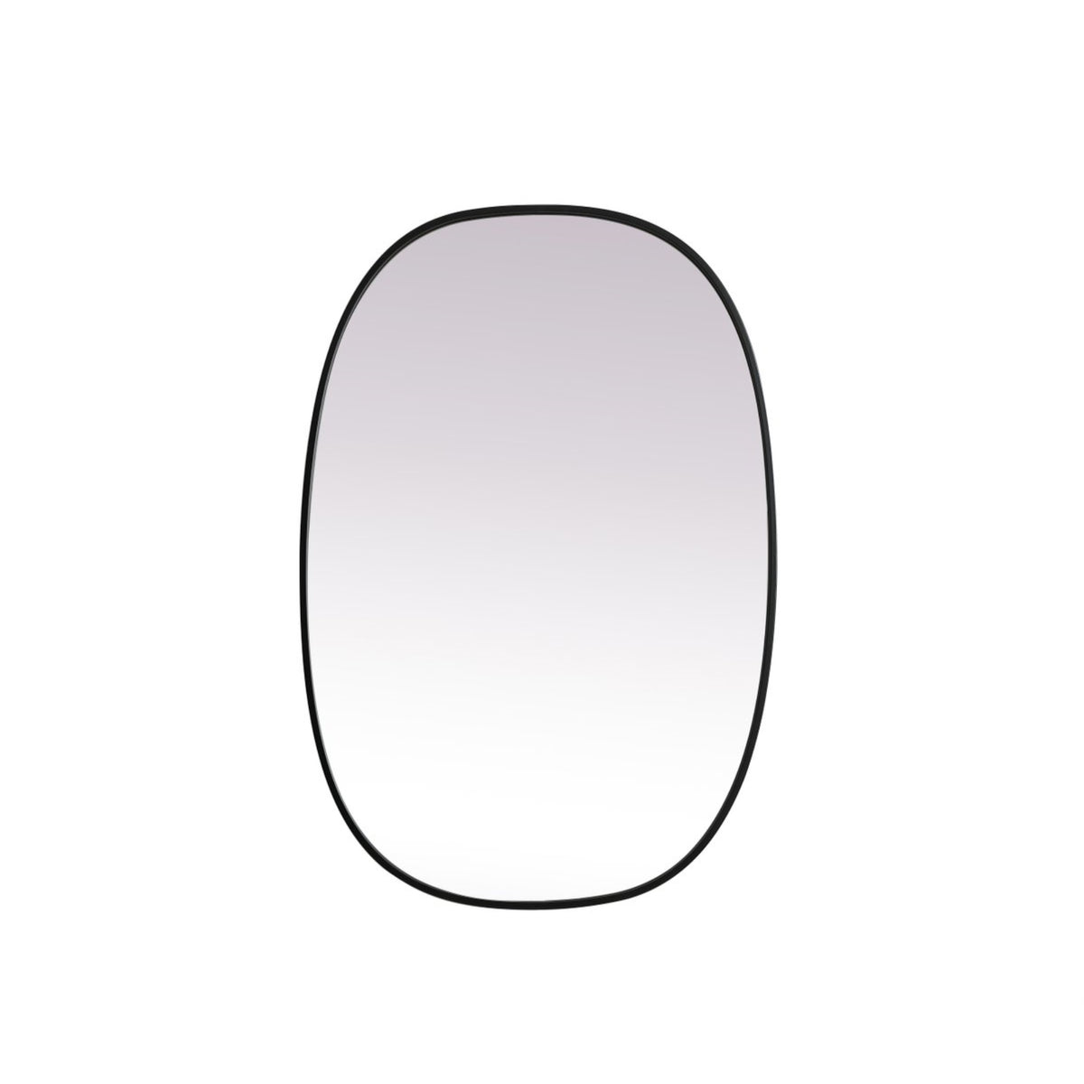 Metal Frame Oval Mirror 27X40 Inch In Black