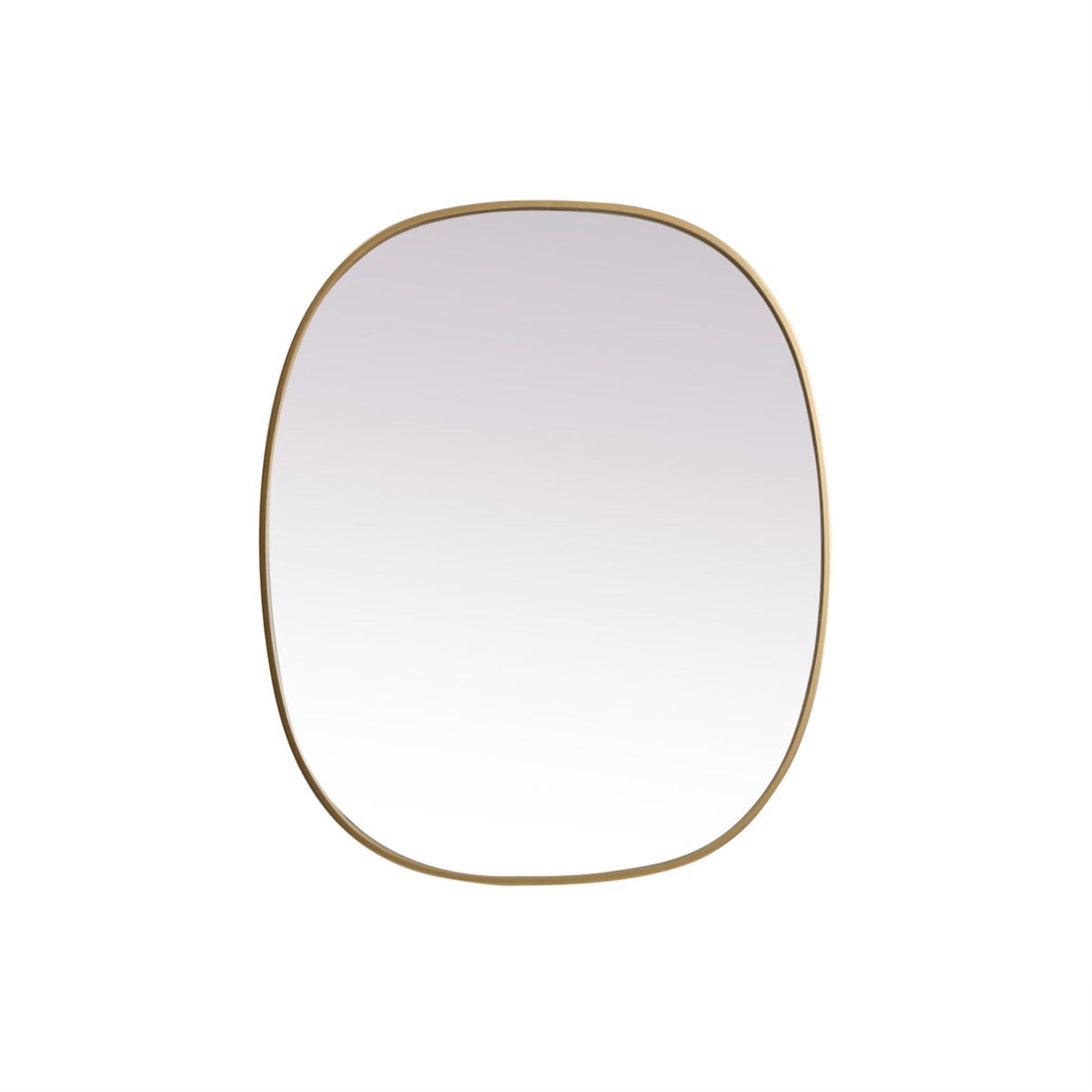 Metal Frame Oval Mirror 30X36 Inch In Brass