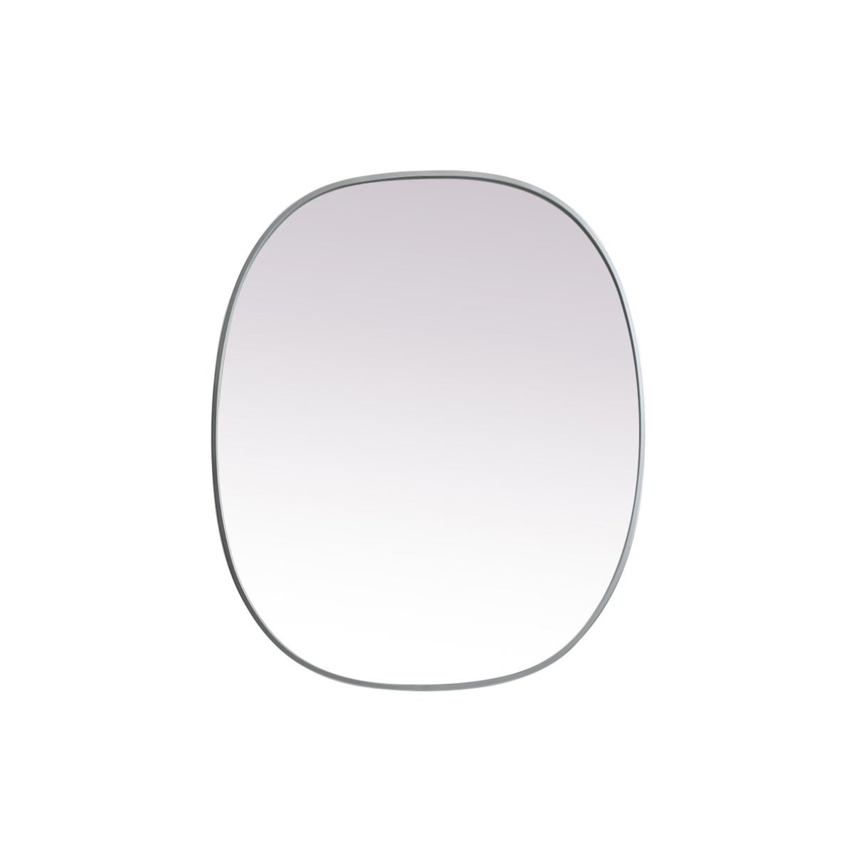 Metal Frame Oval Mirror 30X36 Inch In Silver
