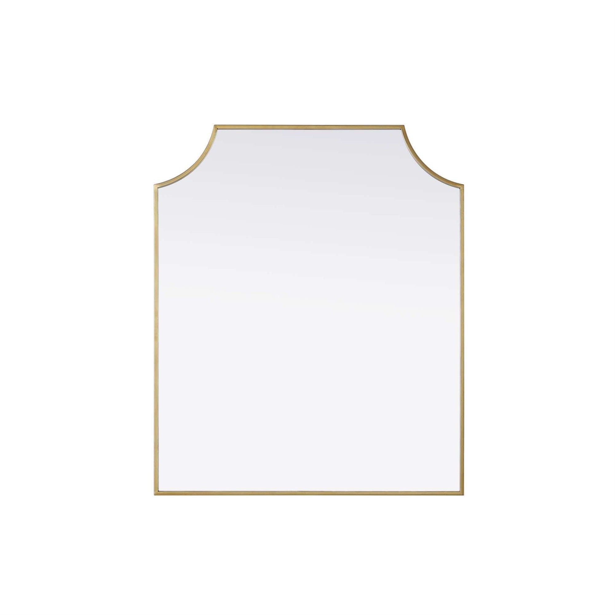 Notched Metal Mirror 30x36 inch in Brass