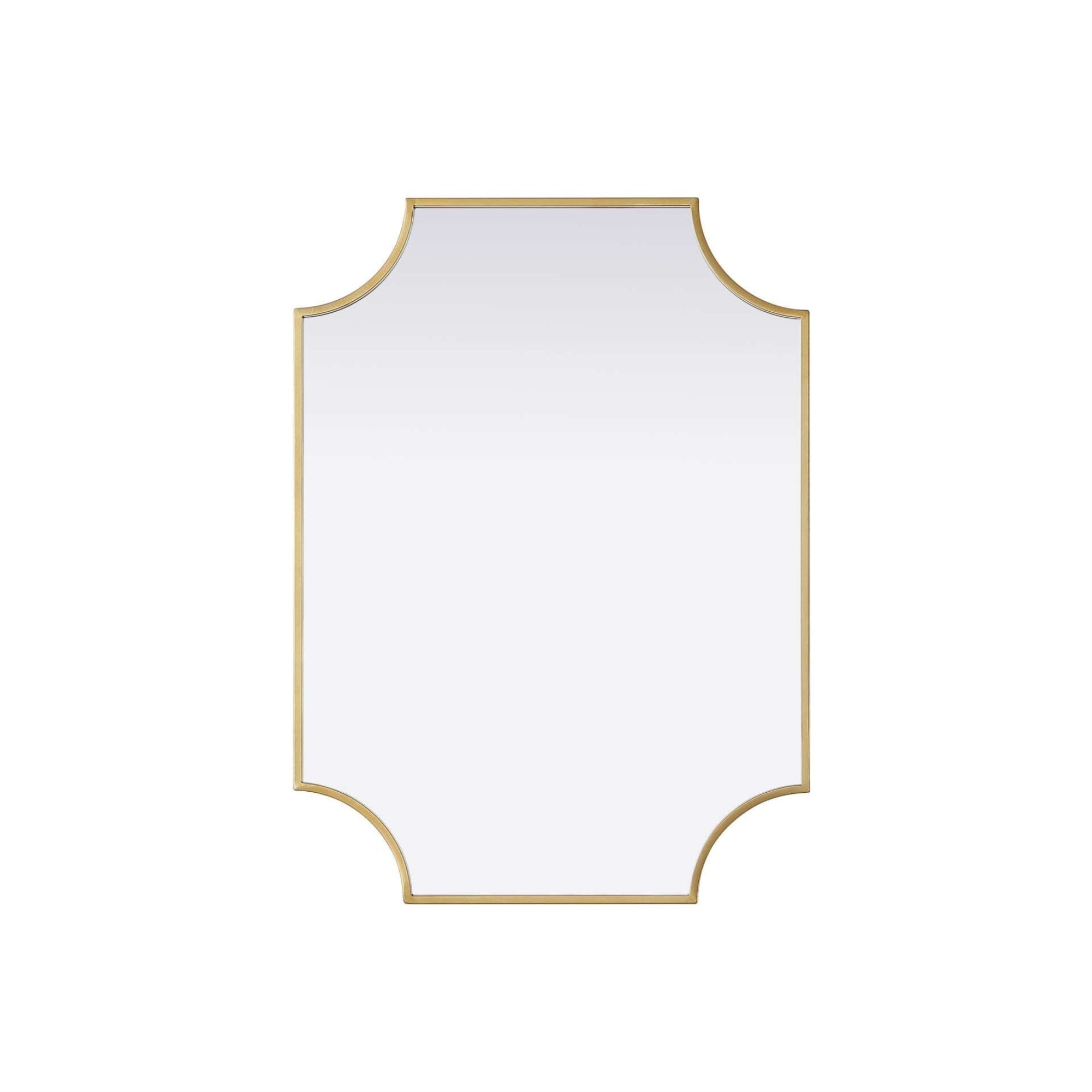 Notched Metal Mirror 22x30 inch in Brass