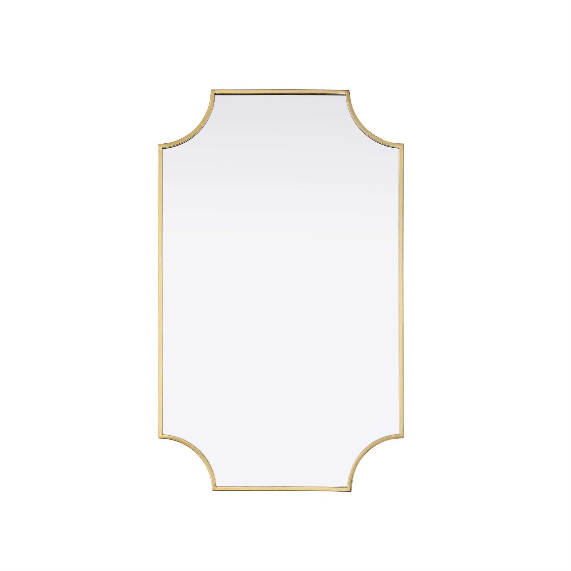Notched Metal Mirror 22x36 inch in Brass
