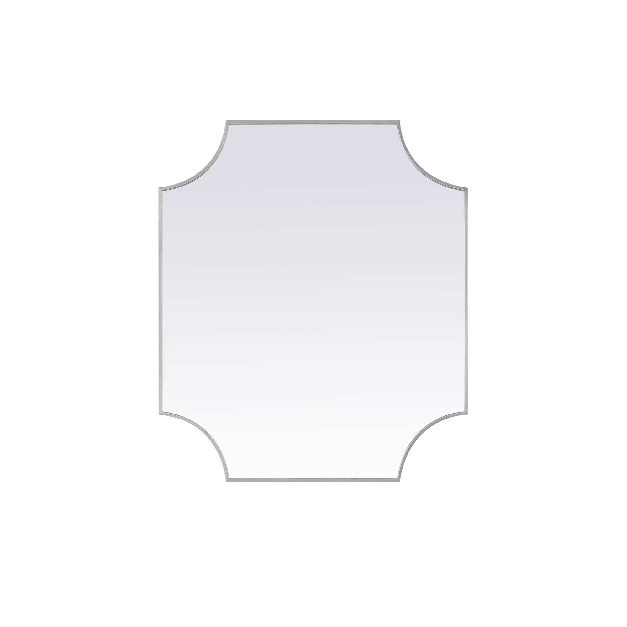 Notched Metal Mirror 36x42 inch in Silver