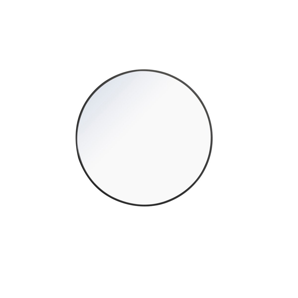 Metal Frame Round Mirror 32 Inch Black Finish