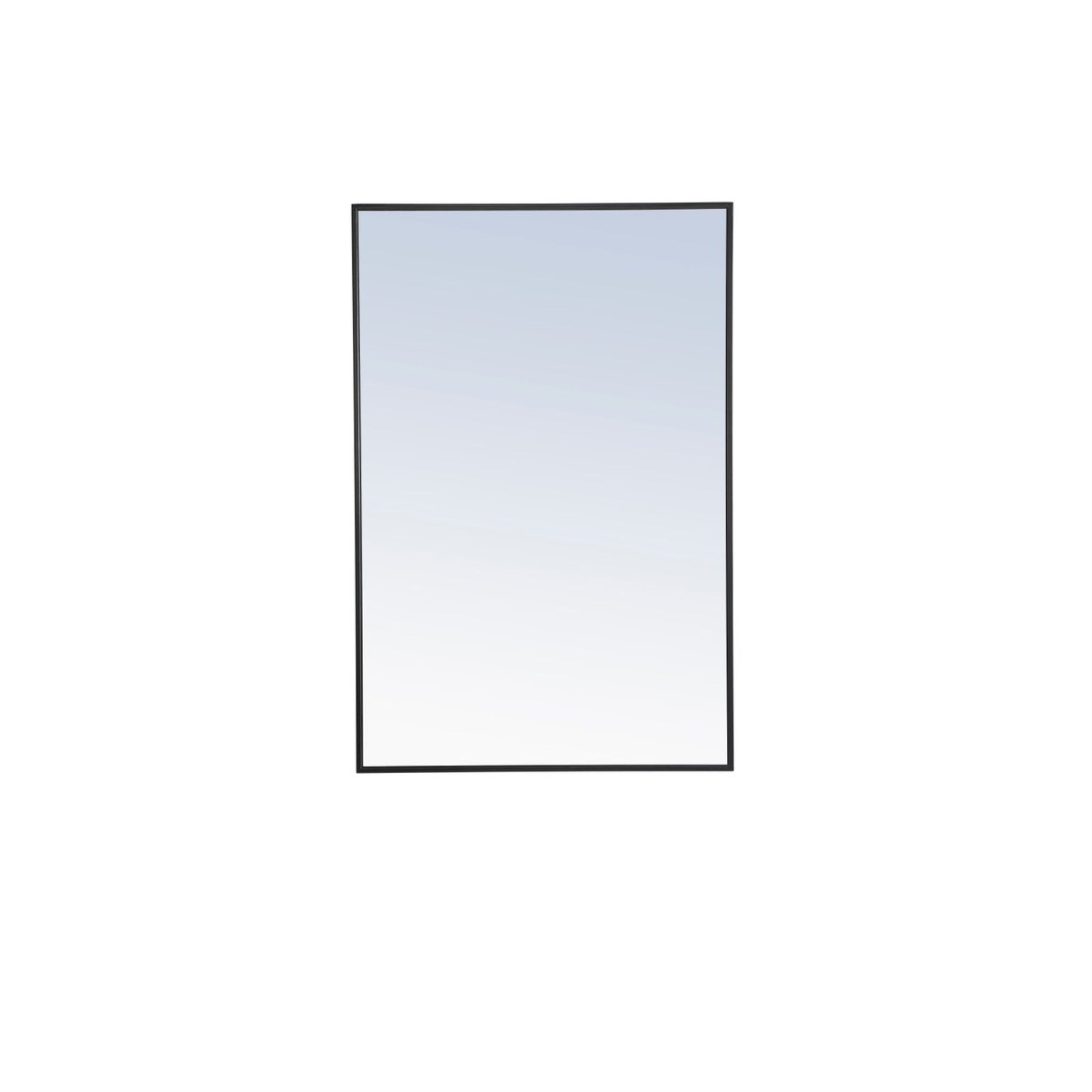 Metal Frame Rectangle Mirror 28 Inch Black