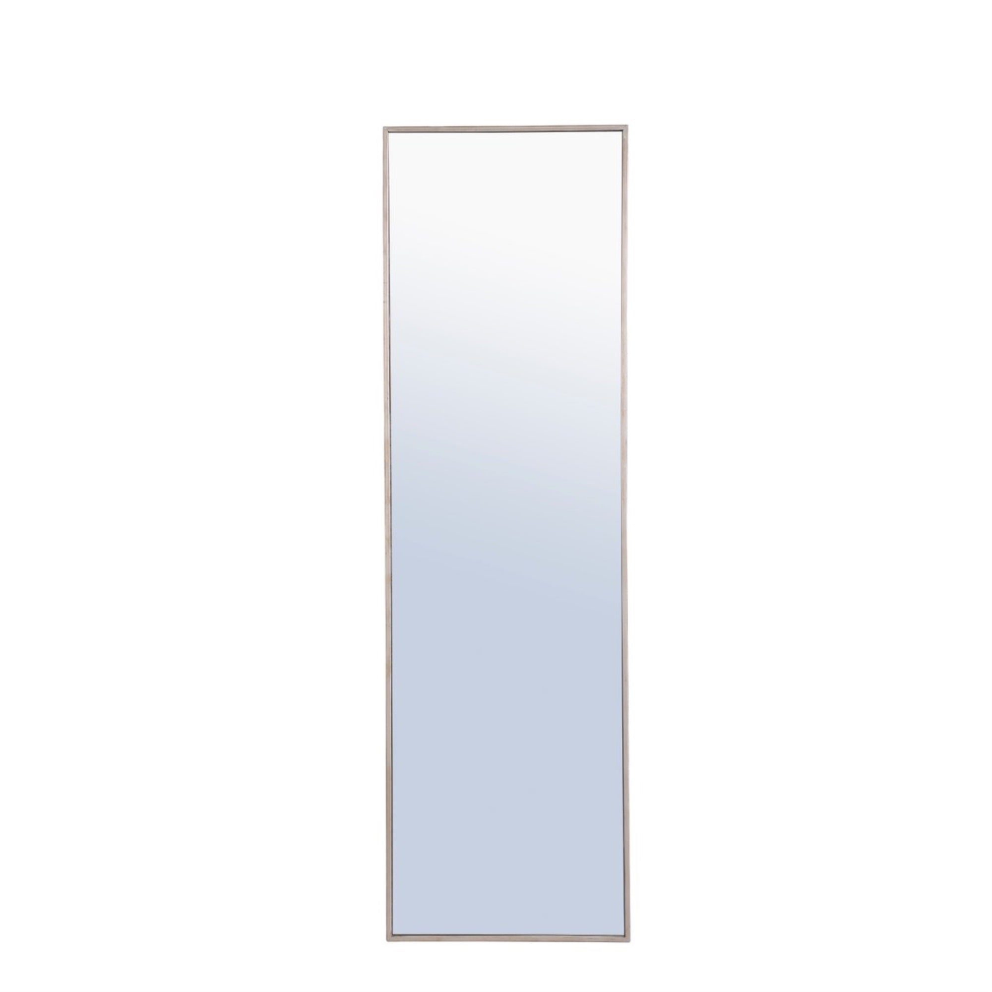 Metal Frame Rectangle Mirror 18 Inch Silver