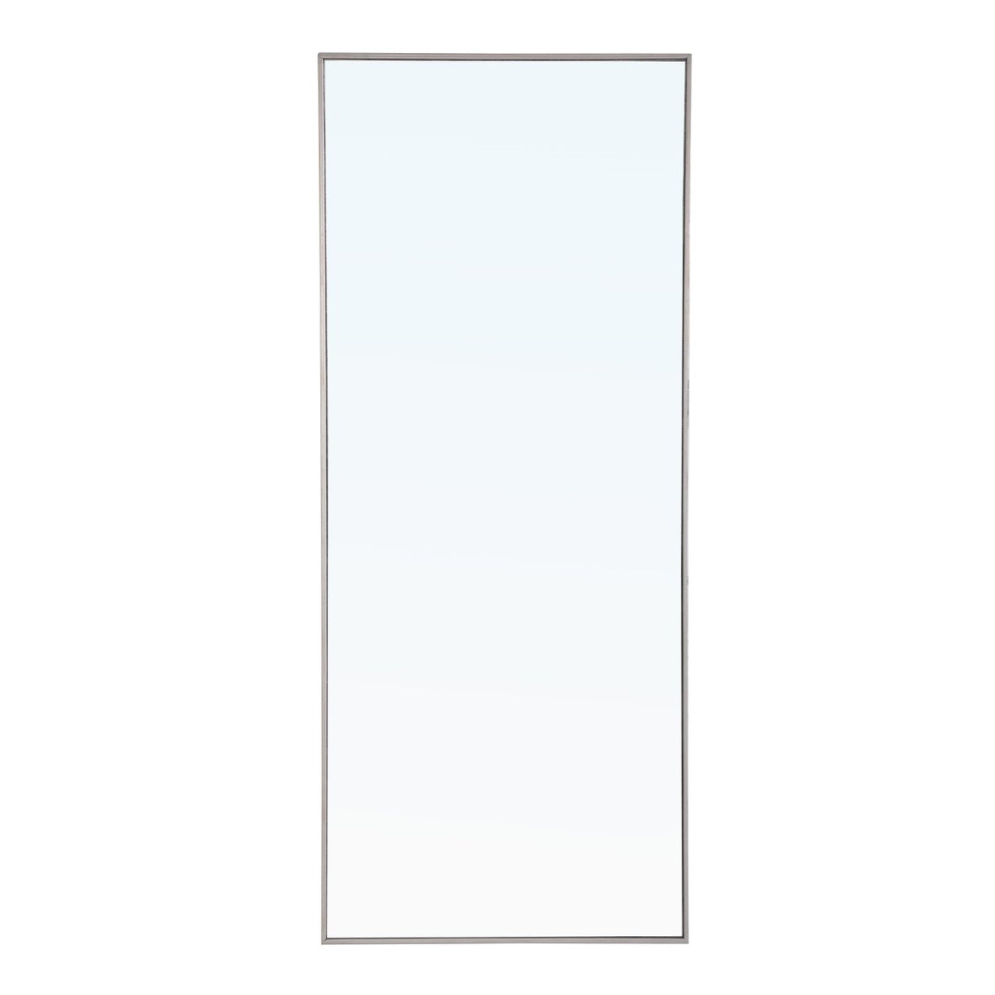 Metal Frame Rectangle Mirror 30 Inch Silver