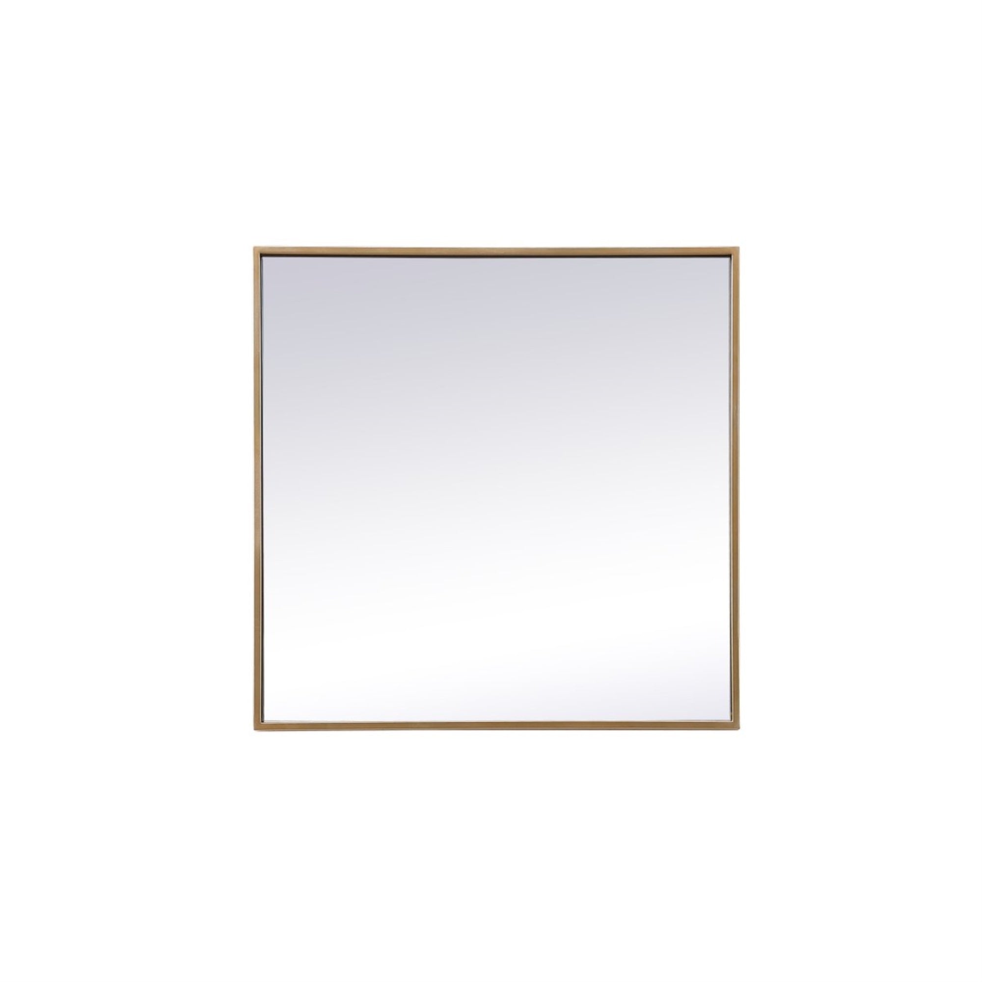 Metal Frame Square Mirror 24 Inch In Brass