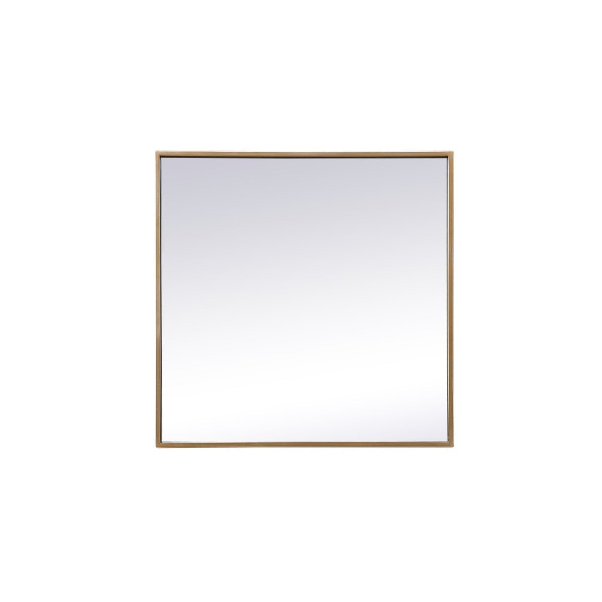 Metal Frame Square Mirror 24 Inch In Brass
