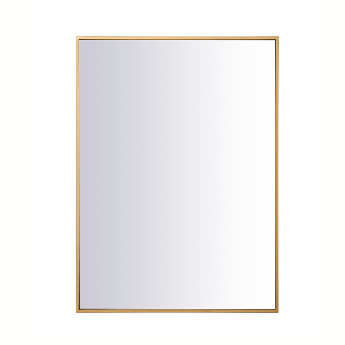 Metal Frame Rectangle Mirror 27 Inch In Brass