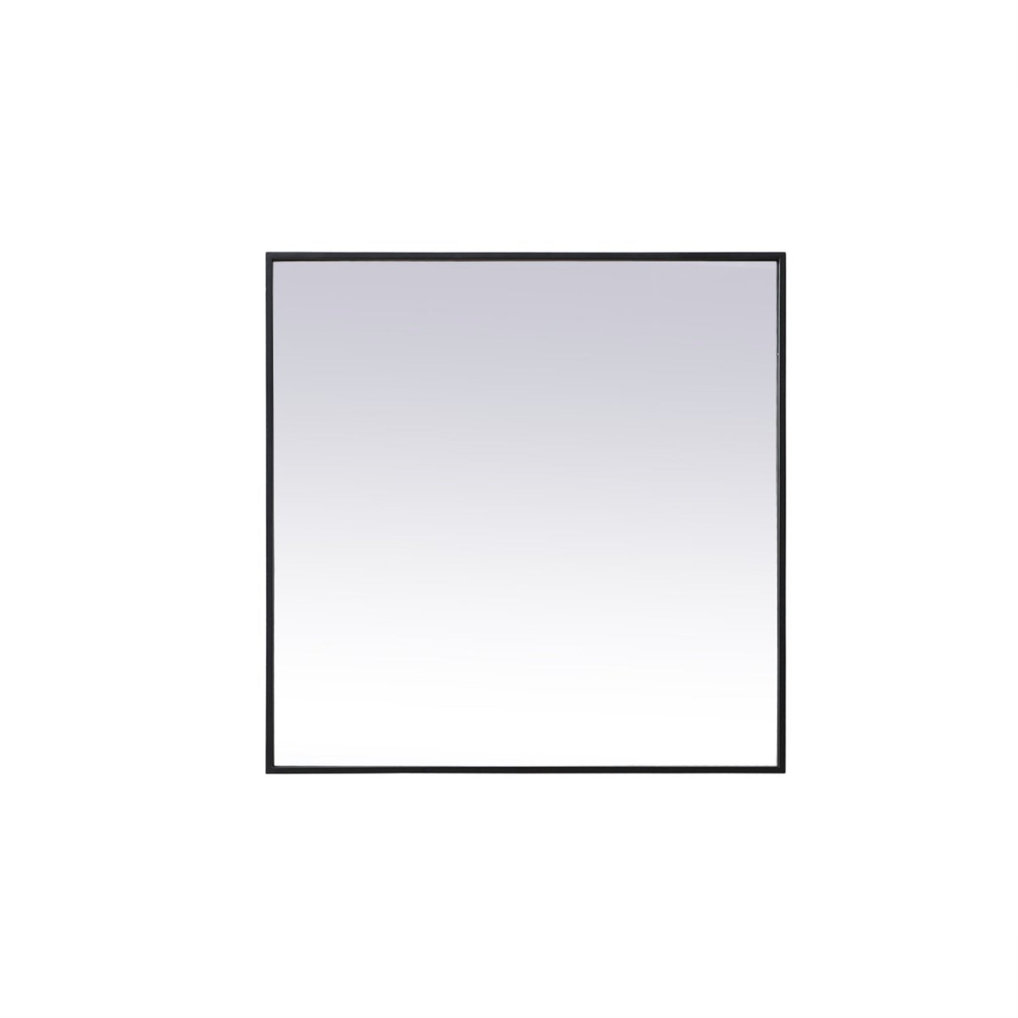 Metal Frame Square Mirror 30 Inch In Black