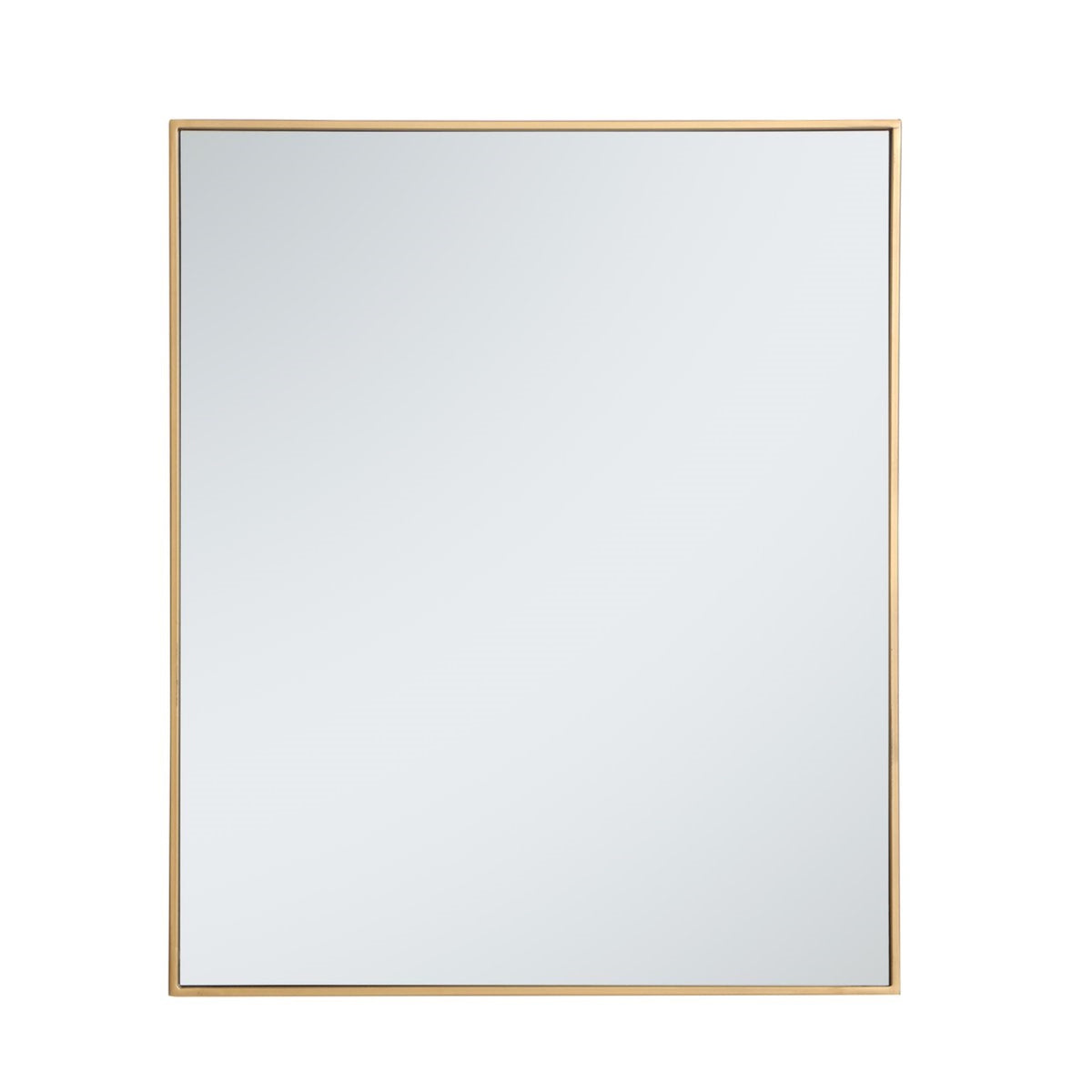 Metal Frame Rectangle Mirror 30 Inch In Brass
