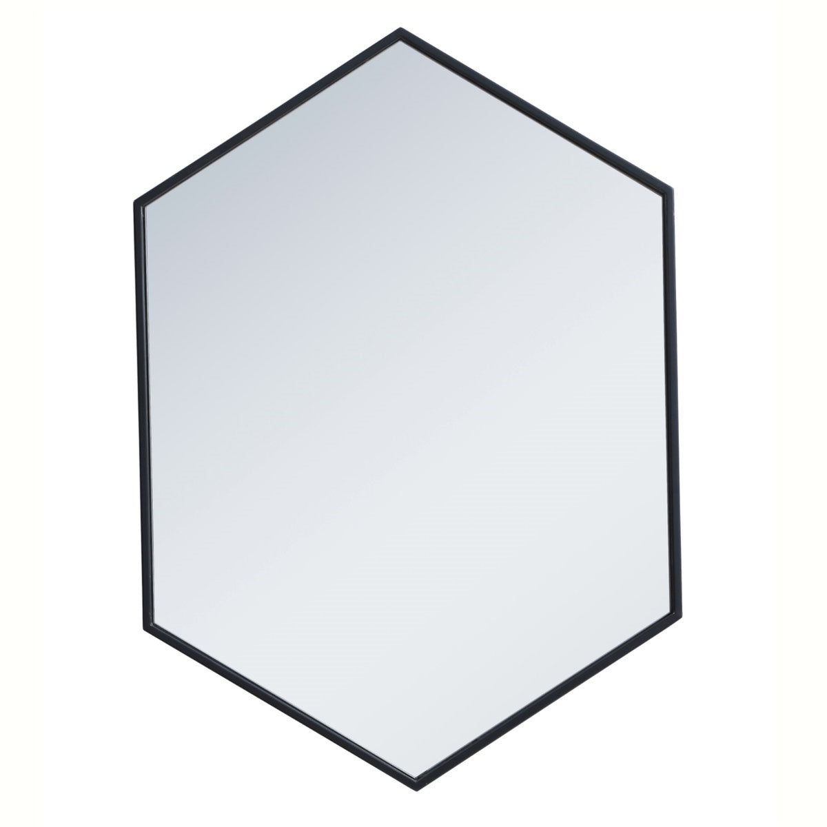 Metal Frame Hexagon Mirror 24 Inch In Black