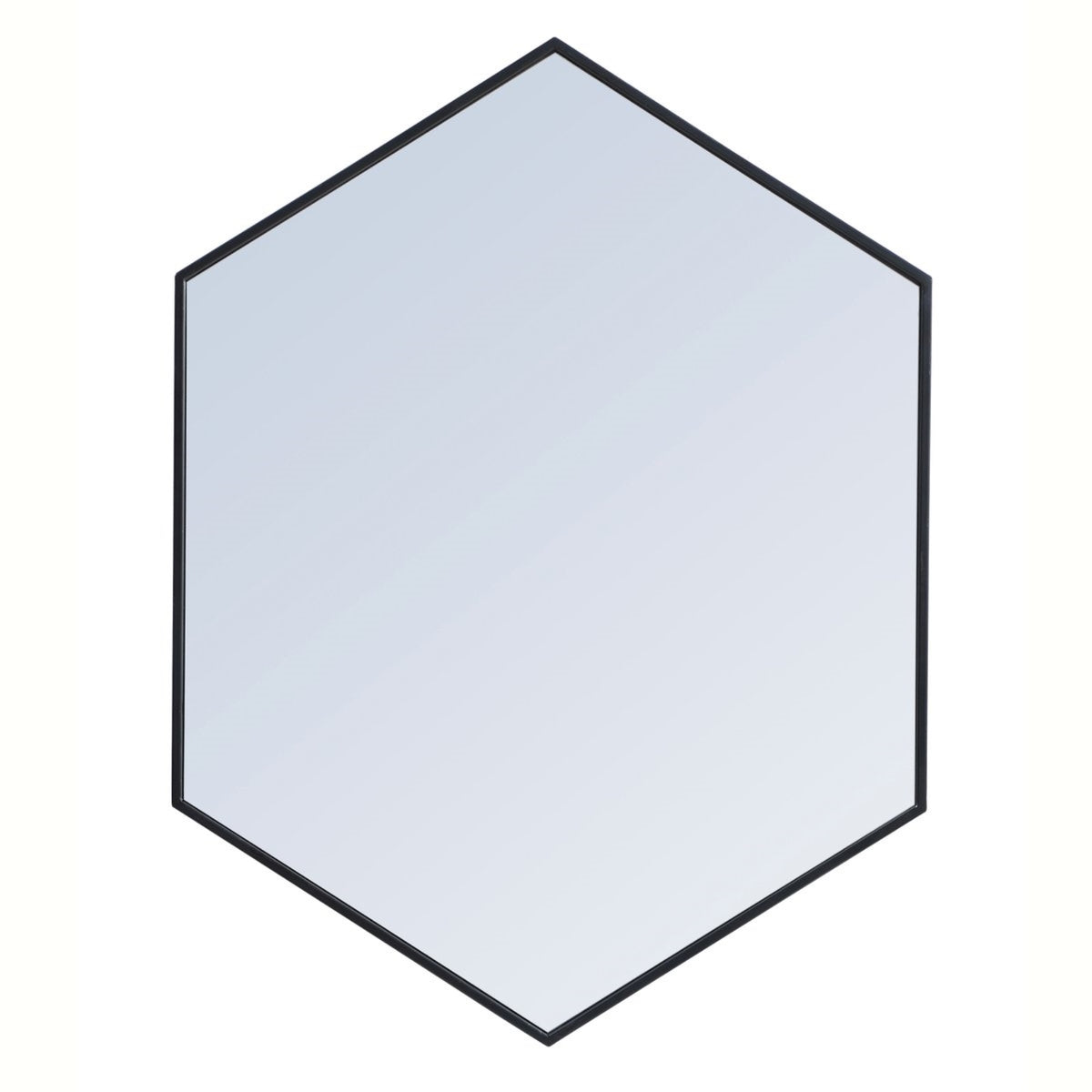 Metal Frame Hexagon Mirror 30 Inch In Black
