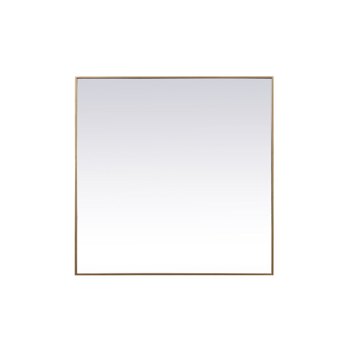 Metal Frame Square Mirror 48 Inch In Brass