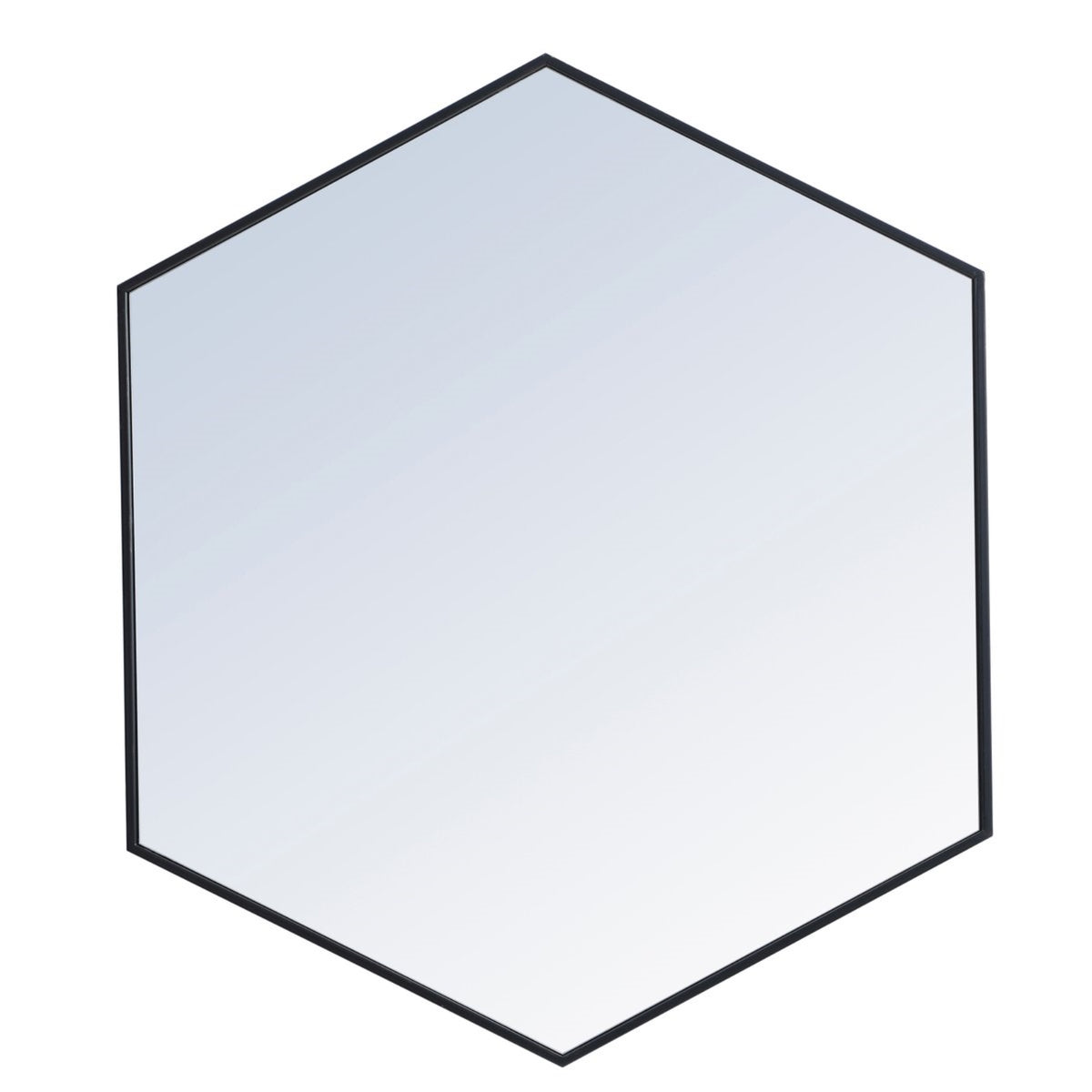 Metal Frame Hexagon Mirror 41 Inch In Black