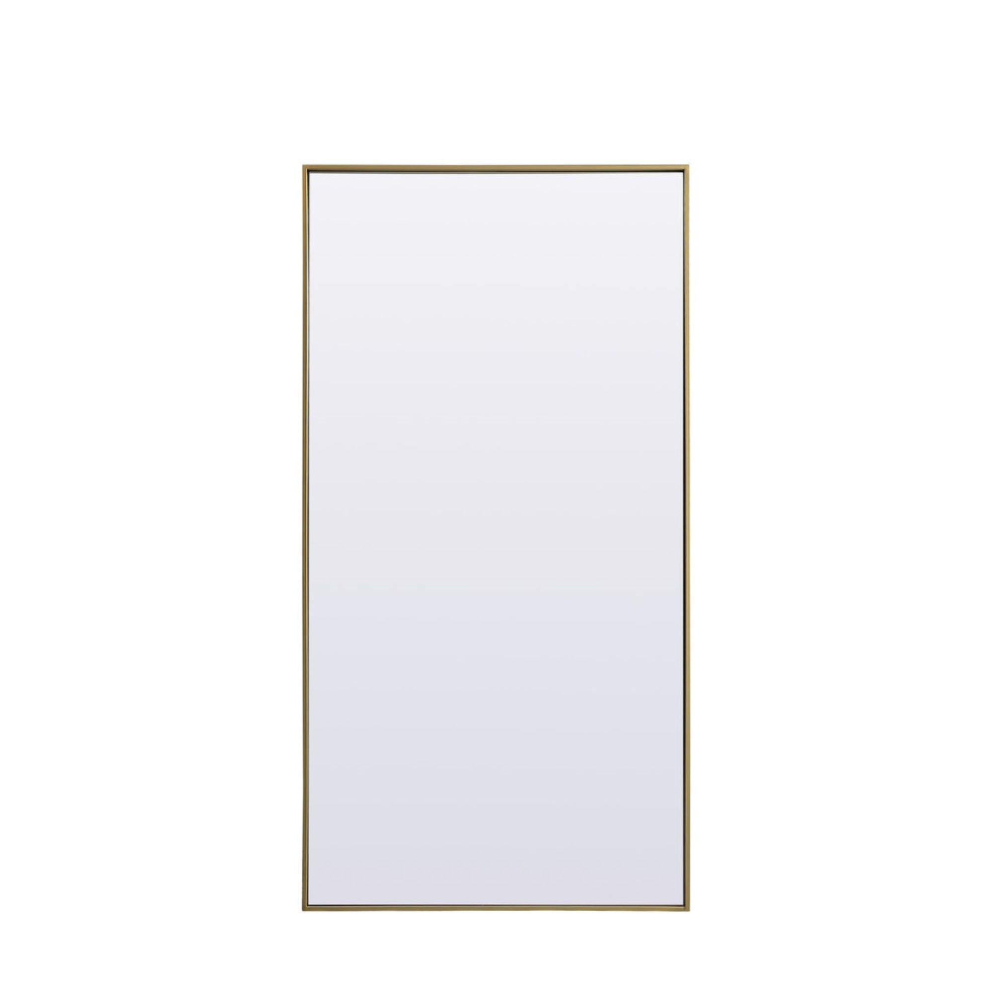Metal Frame Rectangle Full Length Mirror 30X60 Inch In Brass