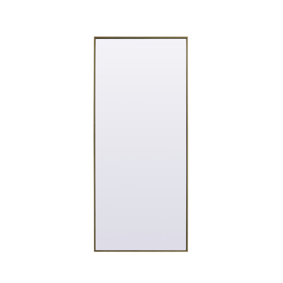 Metal Frame Rectangle Full Length Mirror 30X72 Inch In Brass