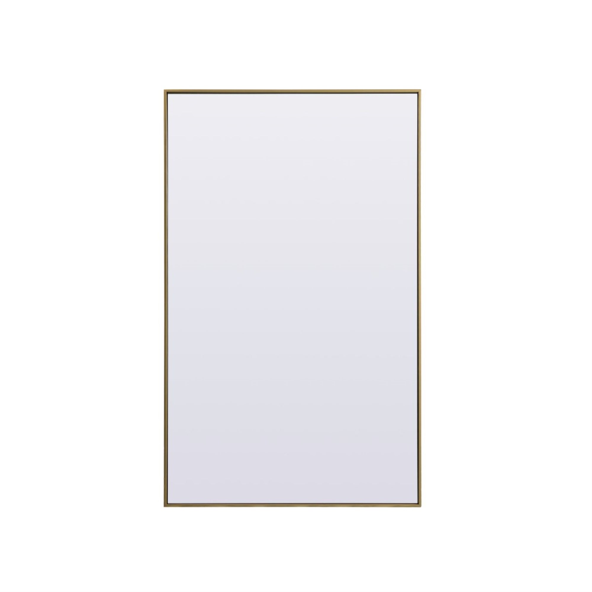 Metal Frame Rectangle Full Length Mirror 36X60 Inch In Brass
