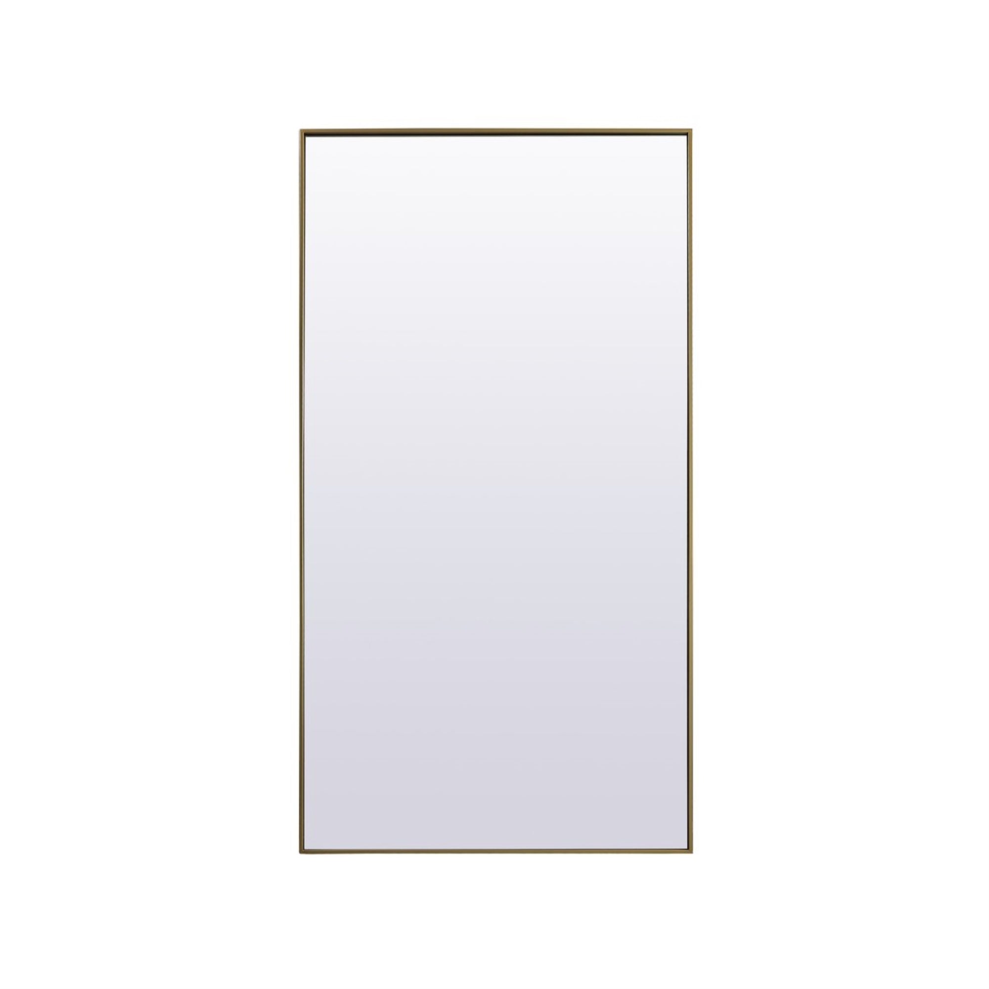 Metal Frame Rectangle Full Length Mirror 36X72 Inch In Brass