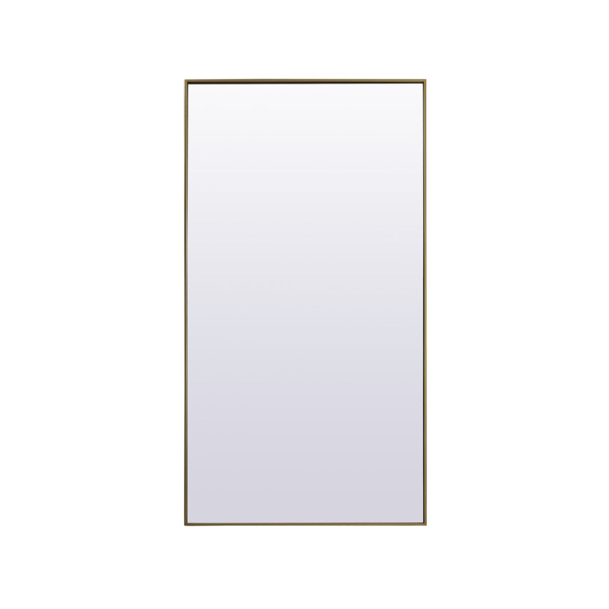 Metal Frame Rectangle Full Length Mirror 36X72 Inch In Brass