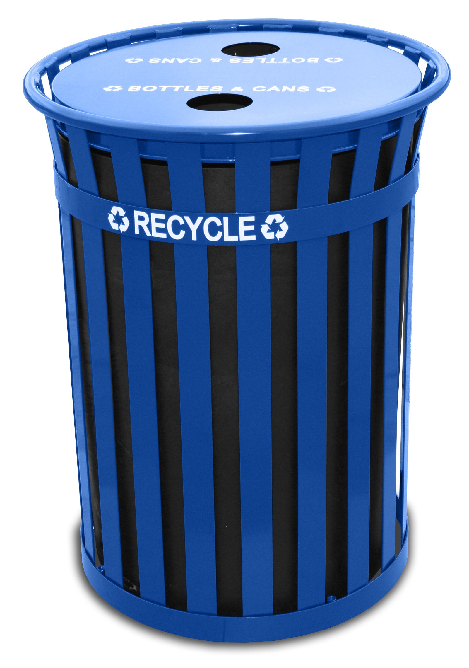 Mr50-Ftr-Bl-Vv Ergode Oakley Recycling Container - Ideal For High Traffic Areas, Cities, Universities, And Parks. Durable Steel