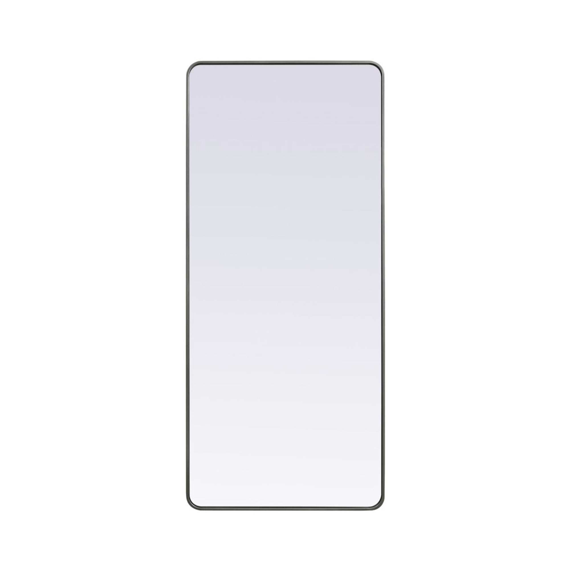 Soft Corner Metal Rectangle Mirror 32X72 Inch In Silver