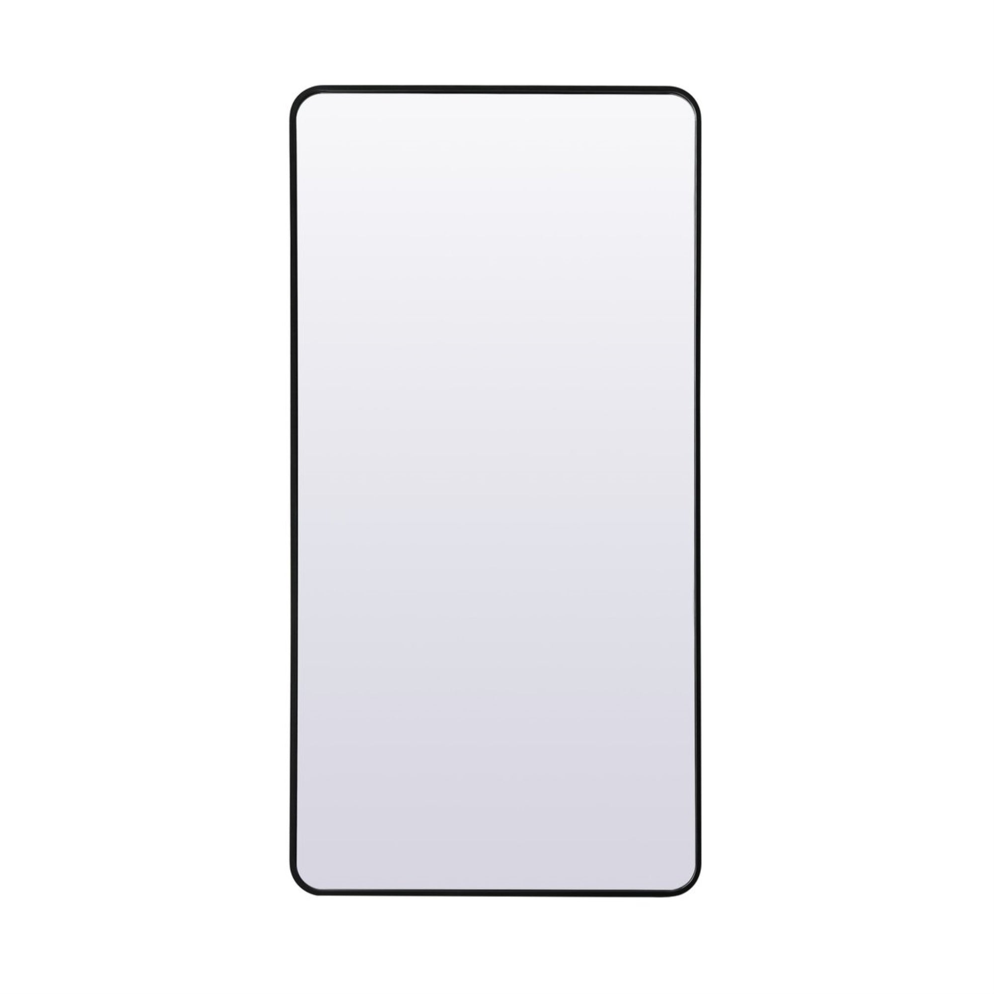 Soft Corner Metal Rectangle Full Length Mirror 30X60 Inch In Black