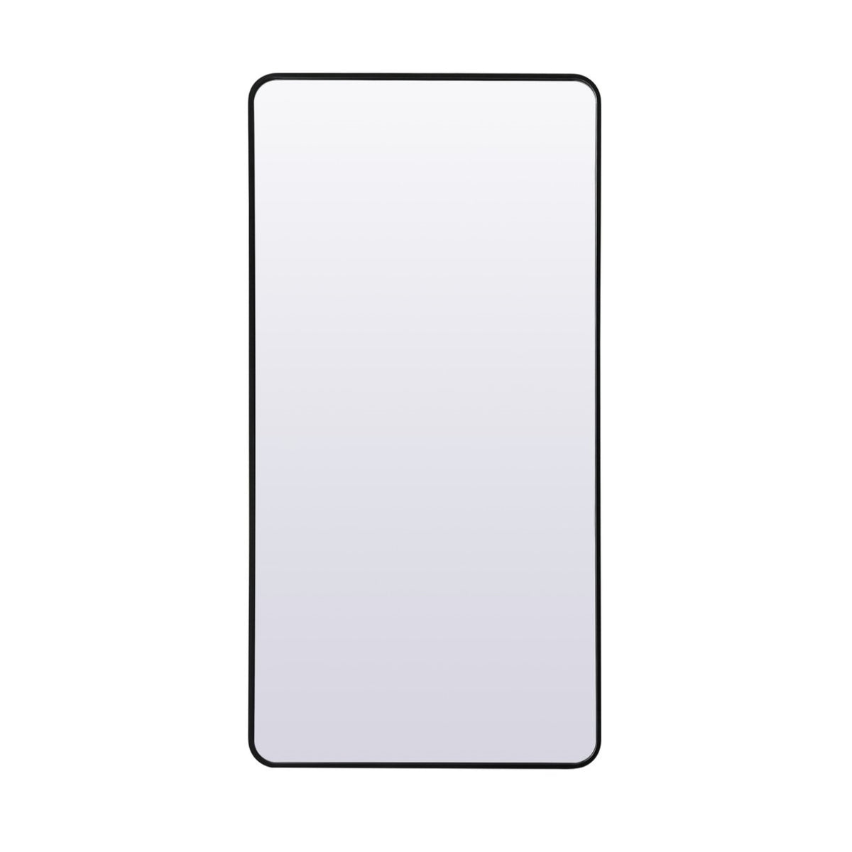 Soft Corner Metal Rectangle Full Length Mirror 30X60 Inch In Black