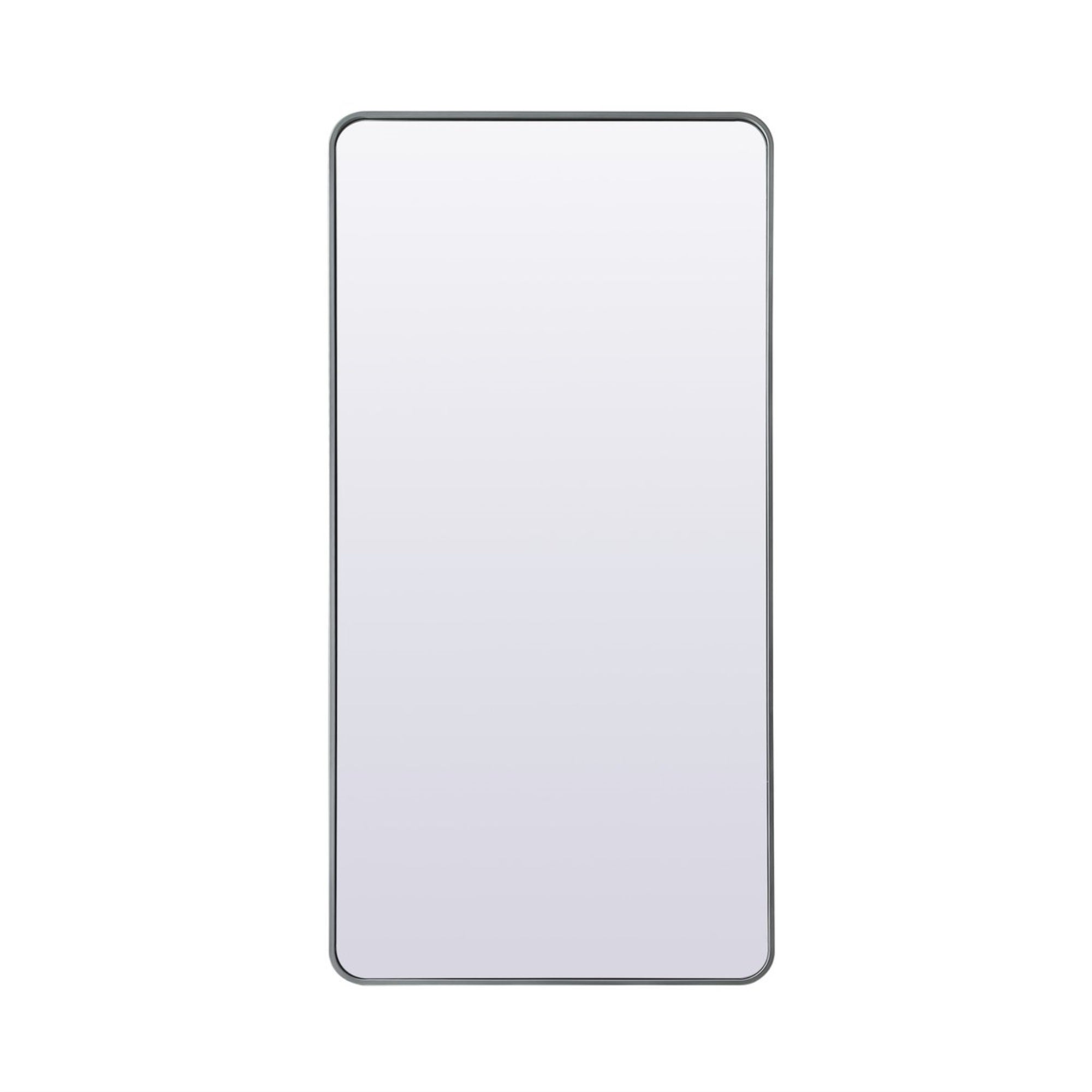 Soft Corner Metal Rectangle Full Length Mirror 30X60 Inch In Silver