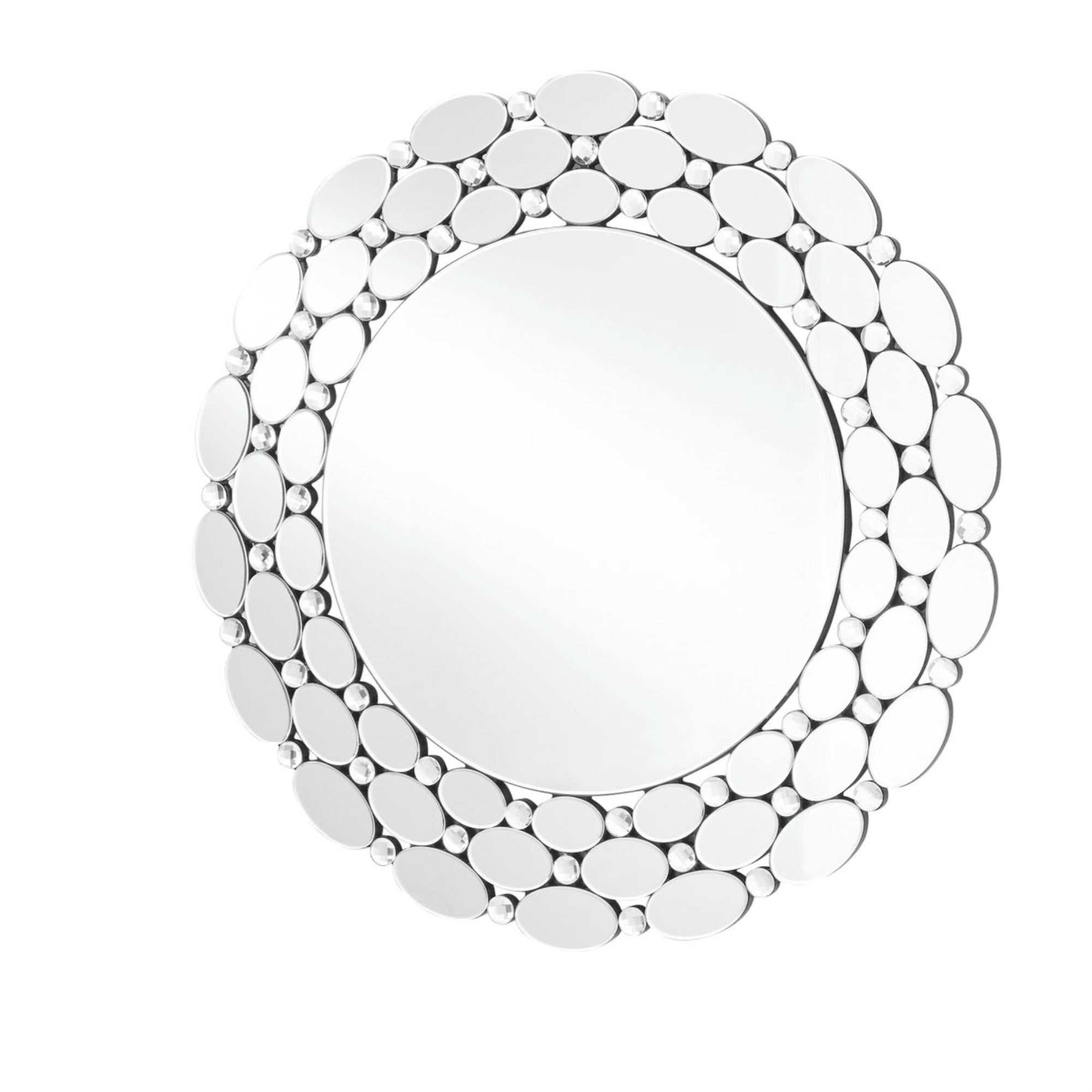 Sparkle 35 In. Contemporary Round Mirror In Clear